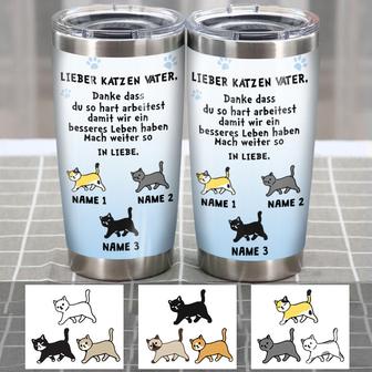Personalized Cat Dad German Katzenvater Steel Tumbler - Thegiftio UK