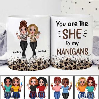 The She To My Nanigans Leopard Besties Custom Mug - Gift - Thegiftio UK