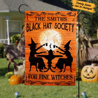 Personalized Witch Hat Society Halloween Flag for Garden - Thegiftio UK