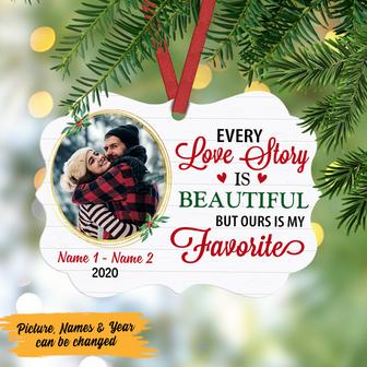 Personalized Couple Picture Best Love Story MDF Benelux Ornament NB102 81O47 - Thegiftio UK