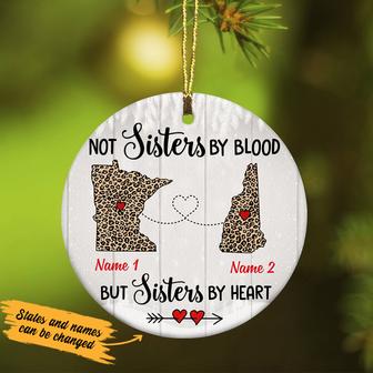 Personalized Sisters At Heart Long Distance Ornament - Thegiftio UK