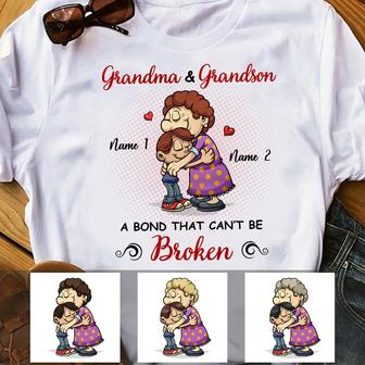 Personalized Mom Grandma Love Grandson T Shirt - Thegiftio UK