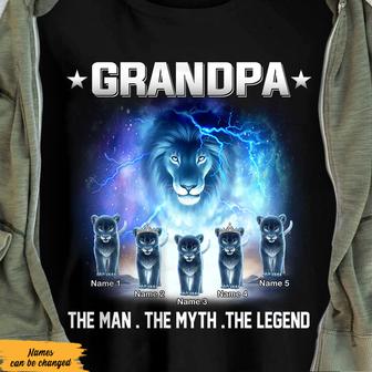 Personalized Lion Grandpa The Legend T Shirt - Thegiftio UK