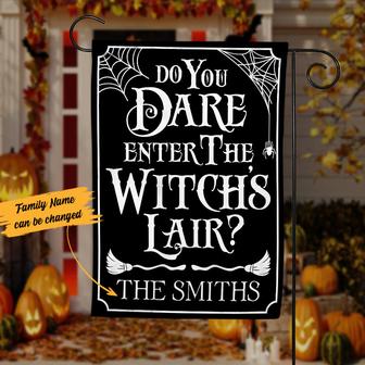 Personalized Witch Halloween Flag for Garden Decor - Thegiftio UK
