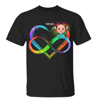 Love Someone With Autism Infinity Heart Custom T-Shirt - Thegiftio UK