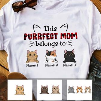 Personalized This Purrfect Mom And Cat Dad T Shirt - Thegiftio UK