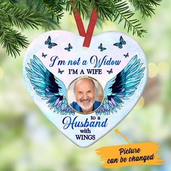 Personalized Butterfly Memorial Husband Heart Ornament NB251 29O36 - Thegiftio UK