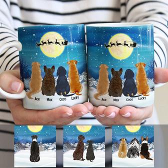 Personalized Dog Christmas Watching Santa Mug - Thegiftio UK