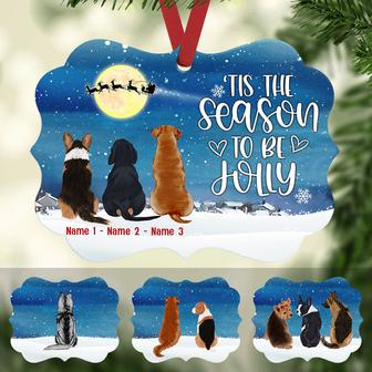 Personalized Dog Watching Santa Benelux Ornament - Thegiftio UK