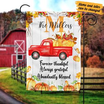 Personalized Thankful Fall Garden Flag for Home - Thegiftio UK