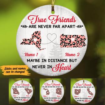 Personalized True Friends Long Distance Ornament - Thegiftio