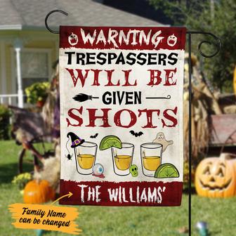 Personalized No Trespassing Halloween Flag for Garden - Thegiftio UK