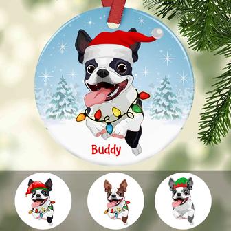 Personalized Boston Terrier Dog Christmas Light Ornament - Thegiftio UK