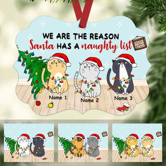 Personalized Cat Christmas Gifts Cat Breeds Ornament, We Are The Reason Santa Has A Naughty List Christmas Benelux Ornament - Thegiftio