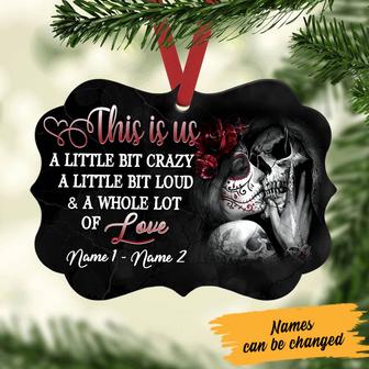 Personalized Skull Couple Love MDF Benelux Ornament - Thegiftio UK