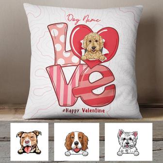 Personalized Dog Happy Valentine Pillow - Thegiftio
