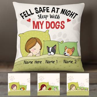 Personalized Feel Safe When Sleep With My Dog Pillow - Thegiftio