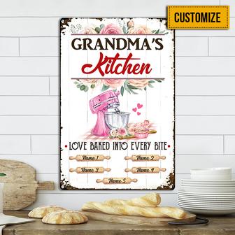 Personalized Mom Grandma Floral Kitchen Metal Sign - Thegiftio UK