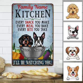 Personalized Dog Kitchen Watching You Metal Sign - Thegiftio UK