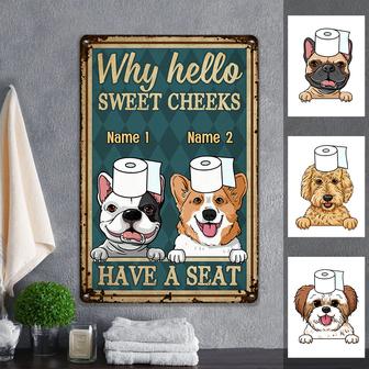 Personalized Dog Bathroom Have A Seat Metal Sign - Thegiftio UK