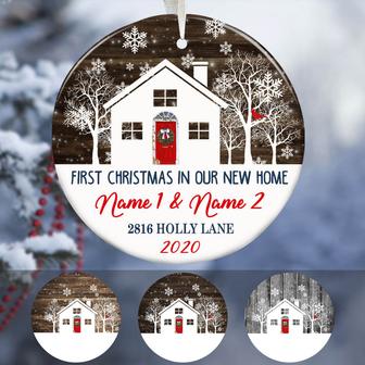 Personalized New Home Family First Christmas Red Door Ornament - Thegiftio UK
