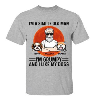 Moon Simple Old Man Like Dogs Custom T-Shirt - Thegiftio UK