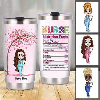 Personalized Nurse Nutrition Facts Mug Steel Tumbler - Thegiftio UK