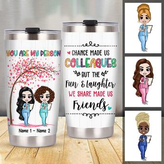 Personalized Gift For Friends Nurse, Besties Nurse Tumbler, Besties Work, BFF Bestie Gift, Nurse Friends Steel Tumbler - Thegiftio UK