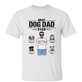 Best Dog Dad Ever Man Standing Custom T-Shirt - Gift for Dad - Thegiftio UK