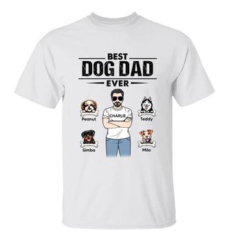 Best Dog Dad Ever Man Standing Custom T-Shirt - Gift for Dad - Thegiftio UK