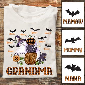 Personalized Mom Grandma Fall Halloween T Shirt - Thegiftio UK