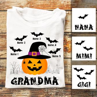 Personalized Mom Grandma Fall Halloween T Shirt - Thegiftio UK