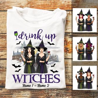 Personalized Halloween Fall Witch Drink Up T Shirt - Thegiftio UK