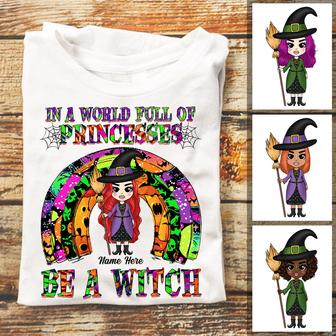 Personalized Witch Fall Halloween Rainbow T Shirt - Thegiftio UK