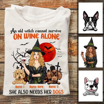 Personalized Dog Witch Fall Halloween T Shirt - Thegiftio UK