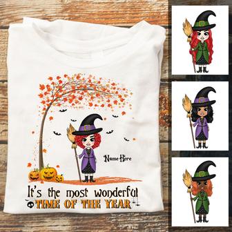 Personalized Witch Fall Halloween T Shirt - Thegiftio UK