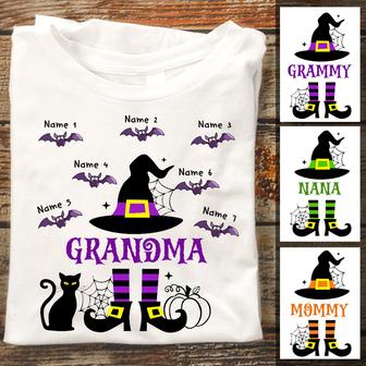 Personalized Mom Grandma Fall Halloween T Shirt - Thegiftio UK