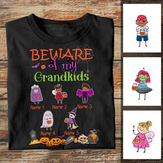 Personalized Mom Grandma Grandpa Fall Halloween T Shirt - Thegiftio UK