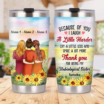 Personalized Friends Unbiological Sister Steel Tumbler AG45 30O47 - Thegiftio UK
