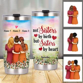Personalized Friends Sisters By Heart Steel Tumbler AG49 24O47 - Thegiftio UK