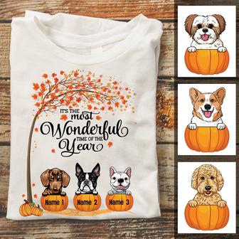 Personalized Fall Halloween Dog T Shirt - Thegiftio UK