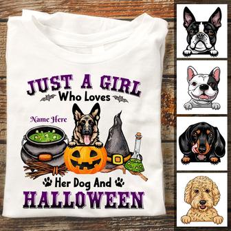 Personalized Dog Witch Fall Halloween T Shirt - Thegiftio UK