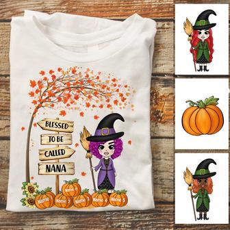Personalized Witch Mom Grandma Fall Halloween T Shirt - Thegiftio UK