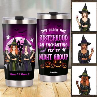 Personalized Fall Halloween Witch Black Hat Steel Tumbler AG66 24O34 - Thegiftio UK