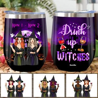 Personalized Witch Friends Fall Halloween Wine Tumbler AG67 95O57 - Thegiftio UK