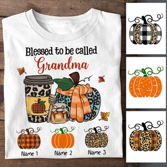 Personalized Fall Halloween Mom Grandma T Shirt - Thegiftio UK