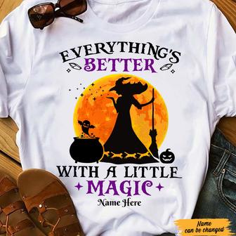 Personalized Witch Magic Fall Halloween T Shirt - Thegiftio UK