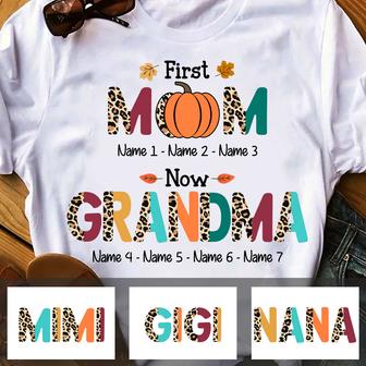 Personalized Fall Halloween Mom Grandma T Shirt - Thegiftio UK