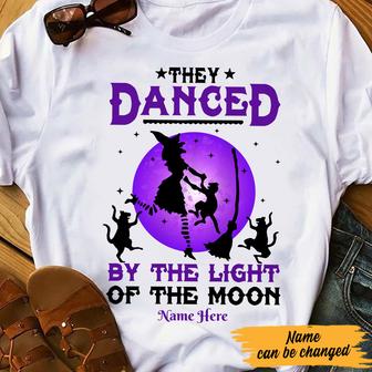 Personalized Witch Cat Fall Halloween T Shirt - Thegiftio UK