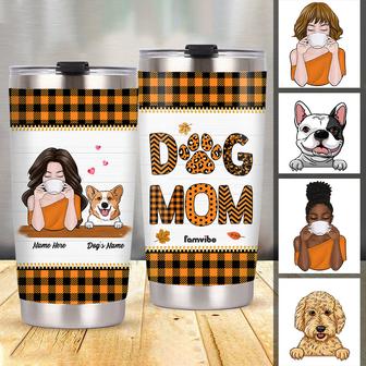 Personalized Dog Mom Fall Halloween Steel Tumbler AG72 30O47 - Thegiftio UK